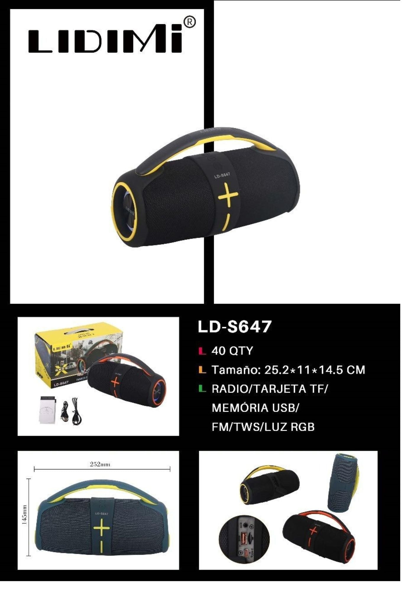 PARLANTE LIDIMI LD-S647 20W