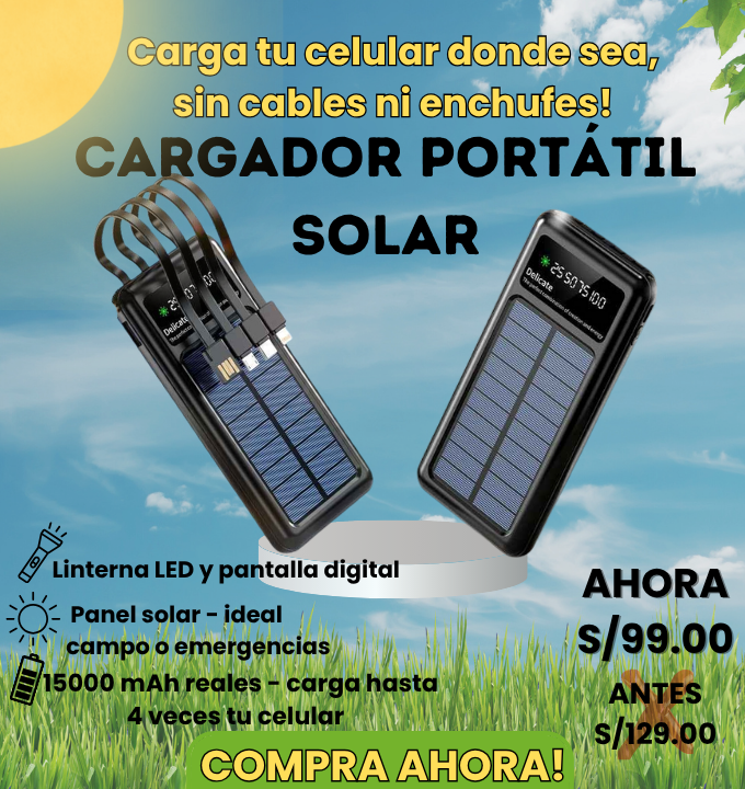 CARGADOR PORTATIL SOLAR