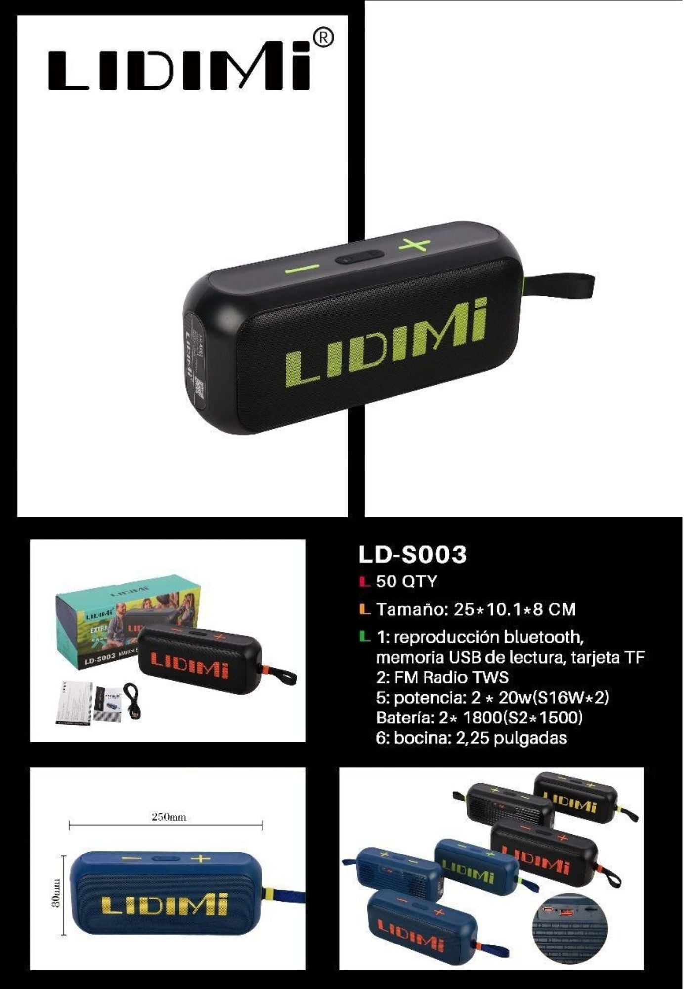 PARLANTE LIDIMI LD-S003 20W