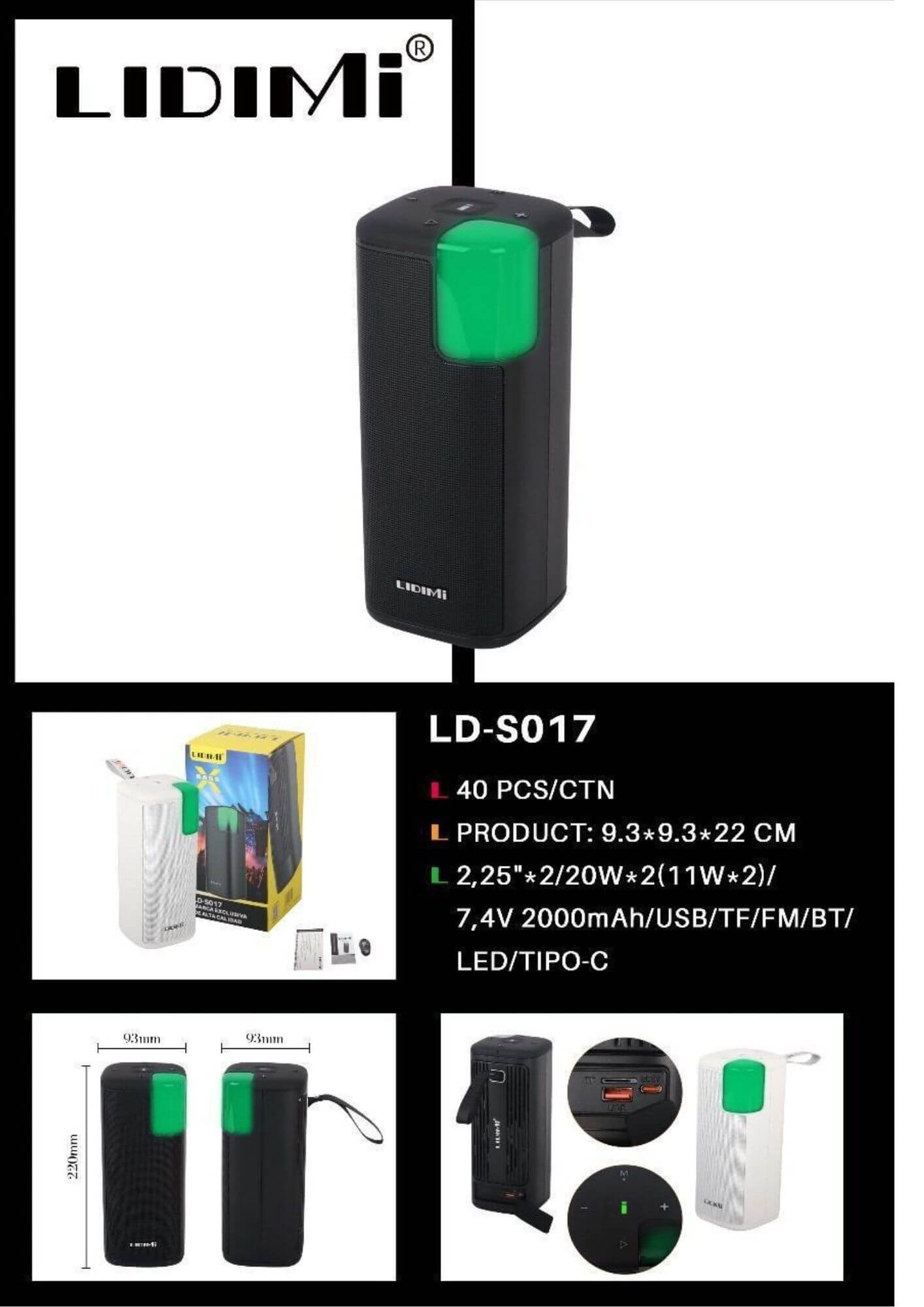 PARLANTE LIDIMI LD-S017 40W