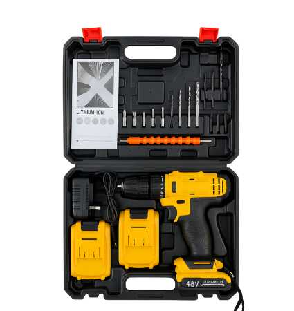 Taladro Portátil 48V de Impacto con 2 Baterías