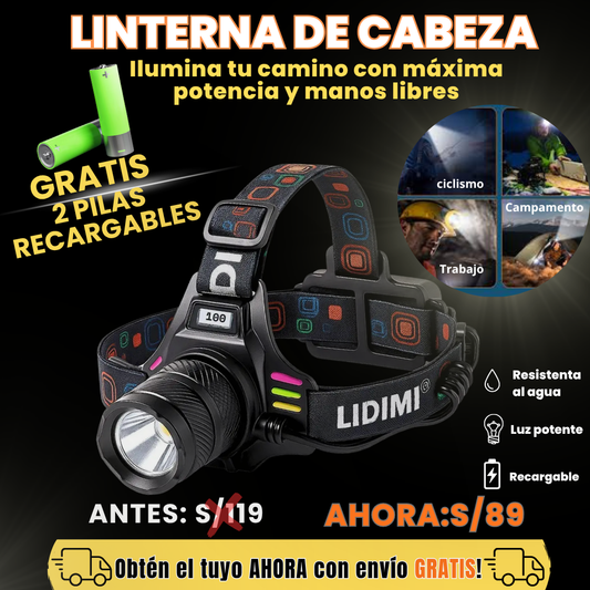 Linterna de Cabeza LED Recargable