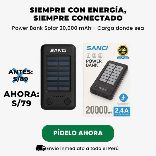 CARGADOR SOLAR PORTÁTIL - 20000 mAh