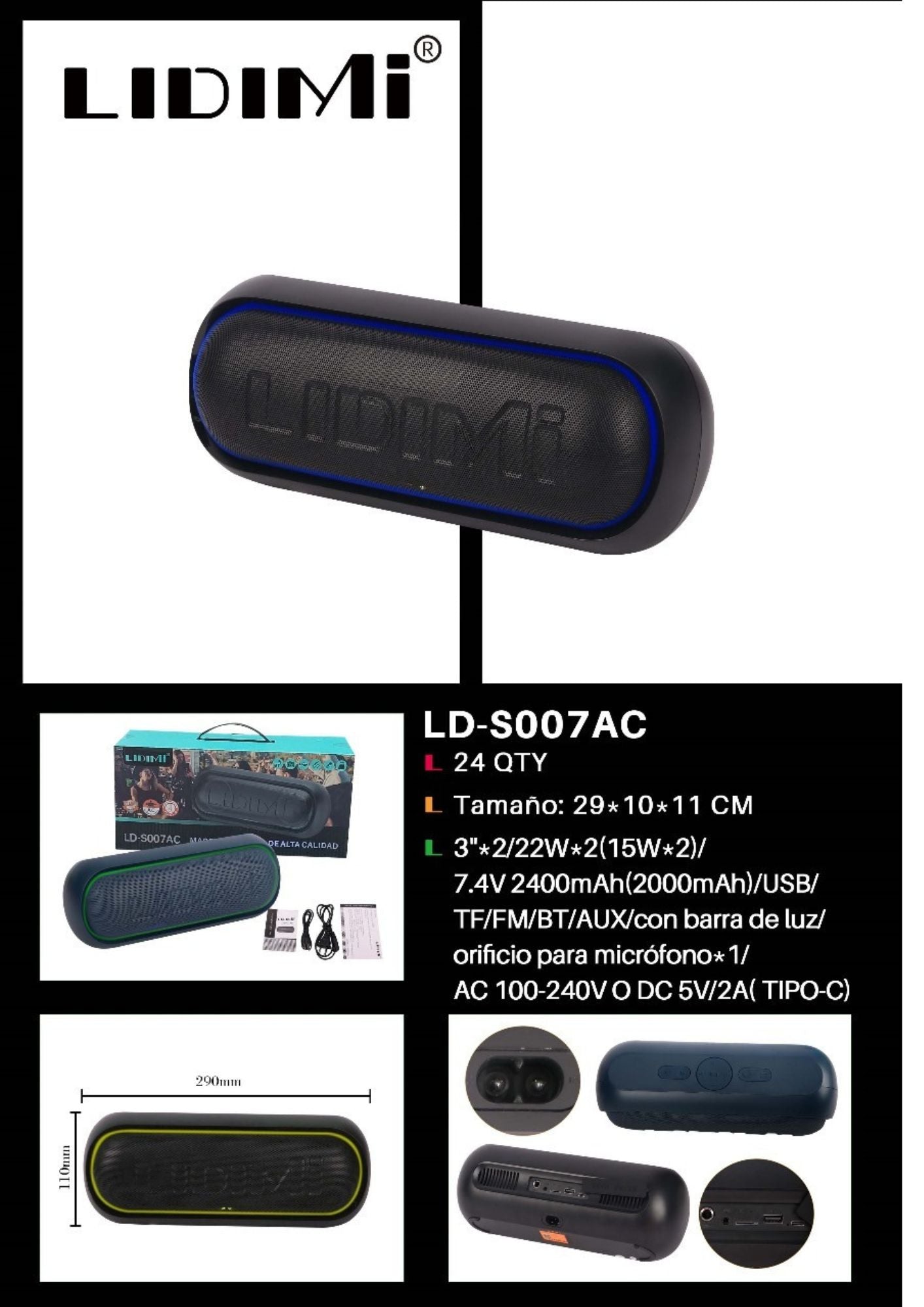 PARLANTE LIDIMI LD-S007 44W